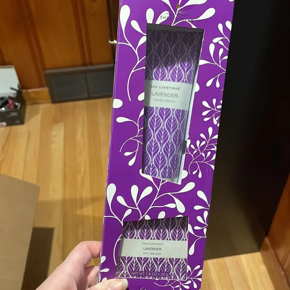 Spa luxetique lavender hand cream and 3 and 1 bar soap NIB